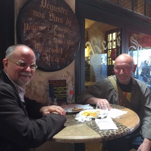 At the Cafe Rene' for Socca and wine.