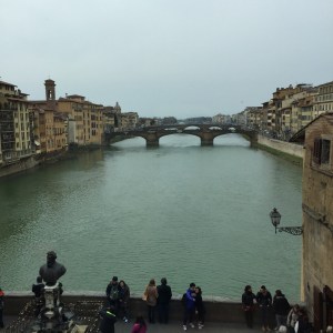 View of the Michelangelo Bridge from the Vasari Corridor.