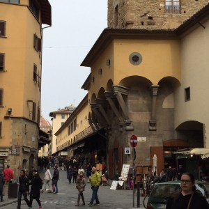 View of the Outside of the Vasari Corridor on the Ponte Vecchio