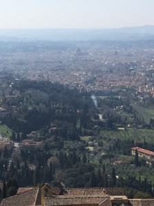 View of Florence from Fiesole.  The Duomo really is huge compared to everything else.