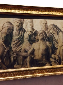 Lamentation over the Body of Christ by Giovanni Bellini.  I thought this was one of the most realistic looking pictures.  It is a drawing that may have been preparatory for a painting or a finished work in line with a Flemish pictorial tradition. 1500-1506