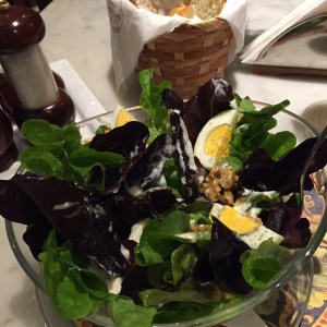 Salad with Gorgonzola, Walnuts, and Egg