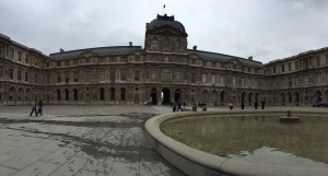 Panoramic of one part of Louvre from Interior Courtyard