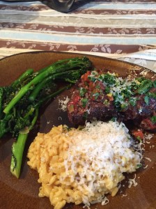 Braised Beef Ribs with Risotto alla Milanese and Broccolini