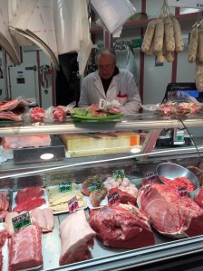 The butcher at the market.